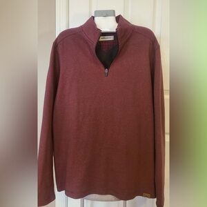 Men's Maroon Zip-Up Sweater